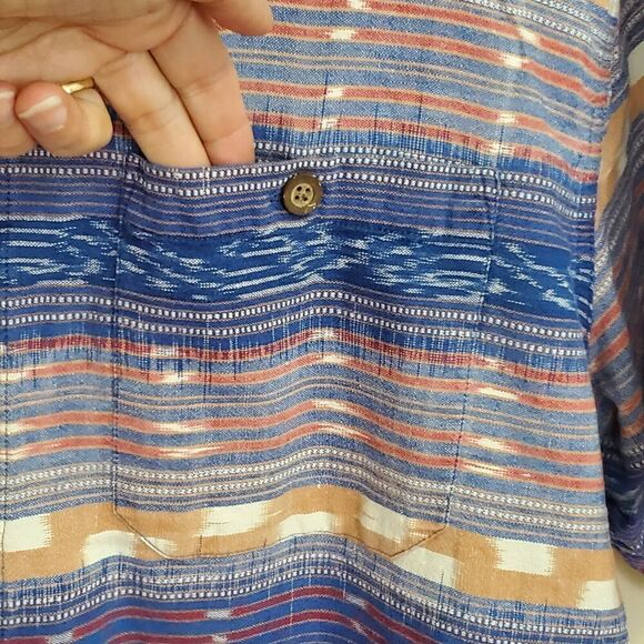 The Territory Ahead Southwestern Shirt Men Large Button-Down Pocket Cotton India - Picture 3 of 8